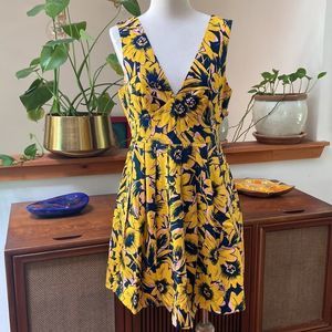 J.Crew Women Marigold Yellow Floral Pique